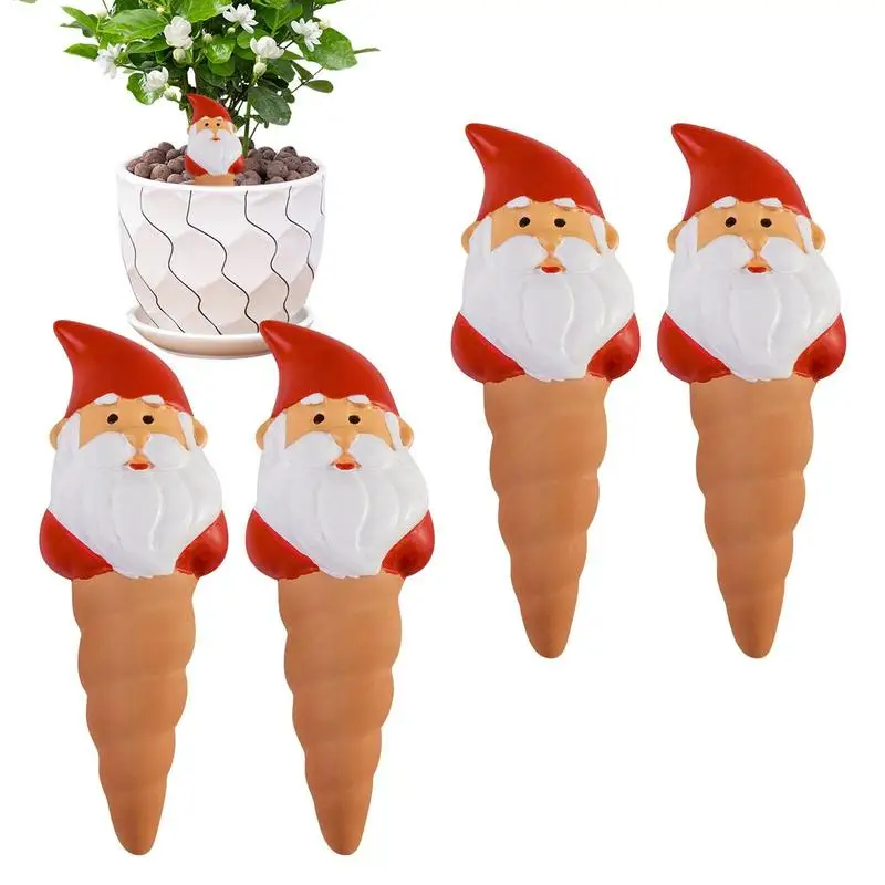 

Self Watering Globes 4 Pcs Santa Claus Garden Waterer Self Watering Planter Insert Indoor Plant Watering Globes Automatic