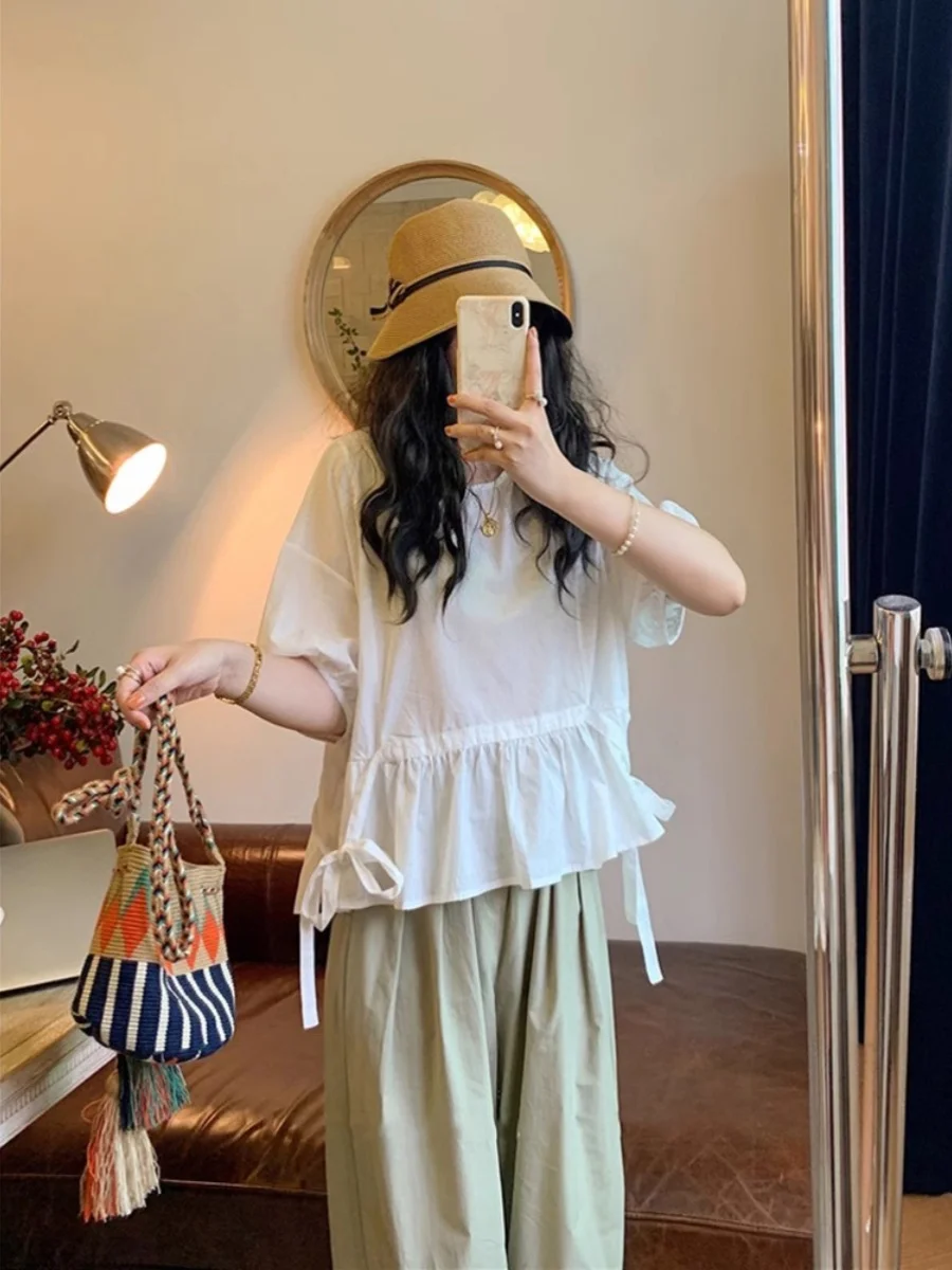 ファッショナブルなカジュアルサマーシンワイドレッグパンツ、ツーピースセット、レディーススリムポリエステル混紡スカートスーツアンサンブル