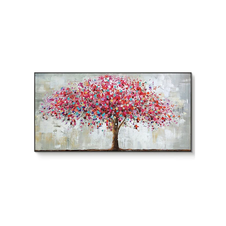 Modern decorative canvas hand-painted wall art abstract tree painting