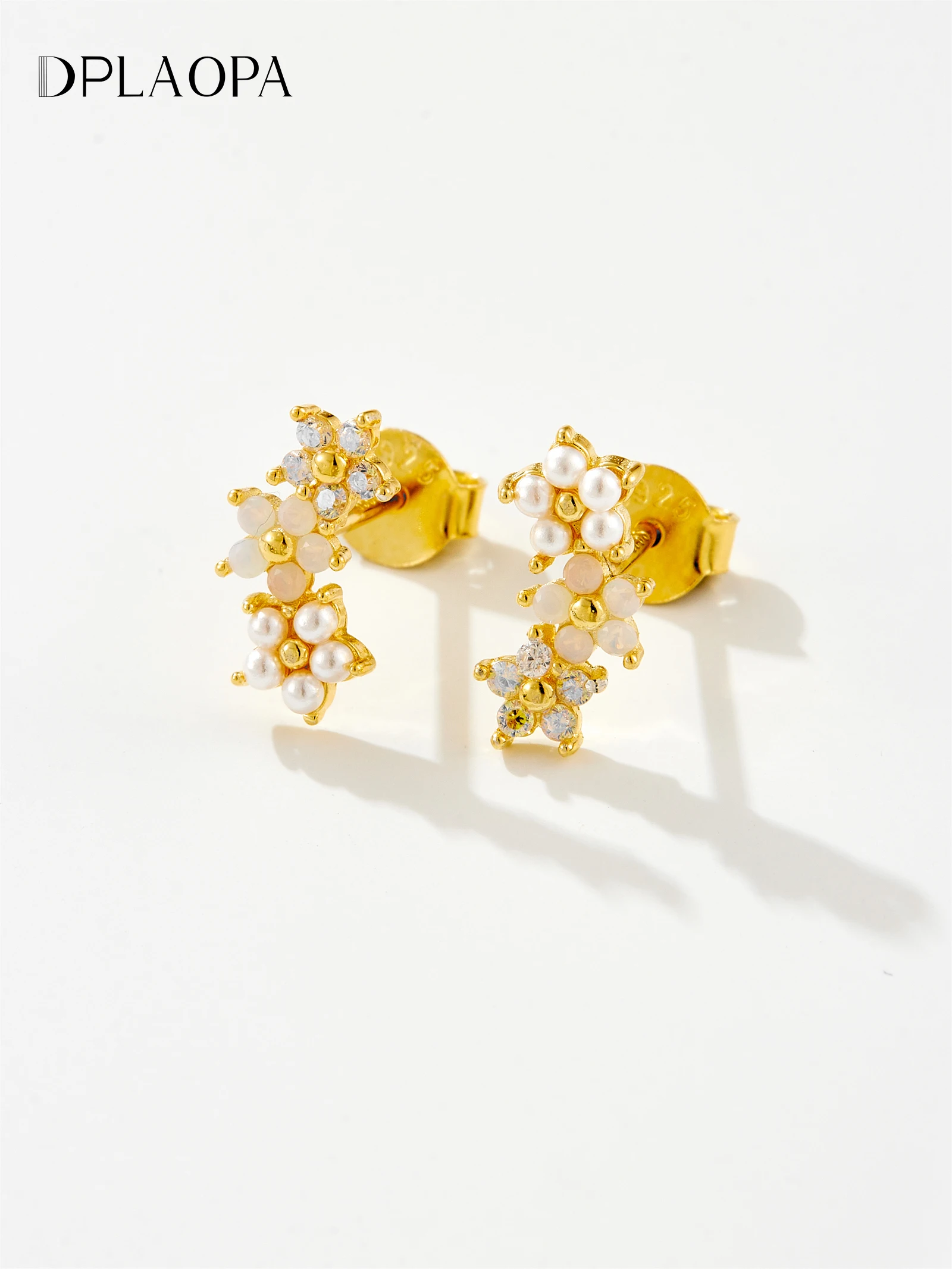 

Серьги-гвоздики DPLAOPA из стерлингового серебра 925 пробы с цветочным узором, элегантные, роскошные, модные, для женщин, на день рождения, изысканный подарок, ювелирные изделия