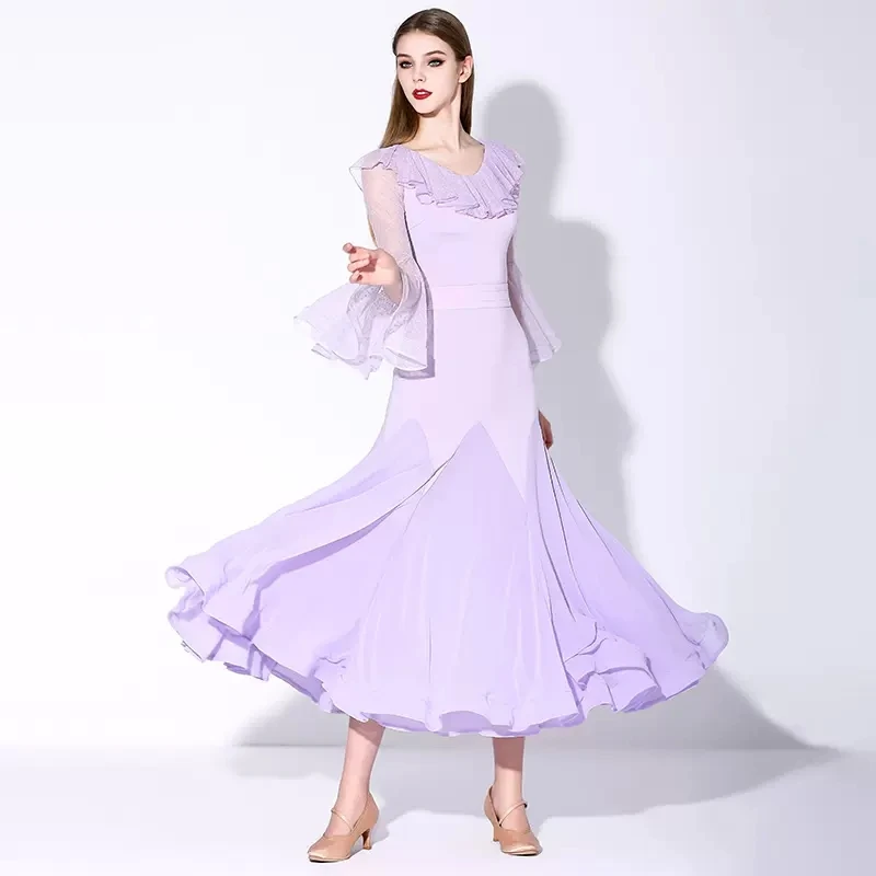 2023 New Sexy Modern Practice Dress National Standard Women Ballroom Dance Dresses Waltz Performance Dancewear Costumes