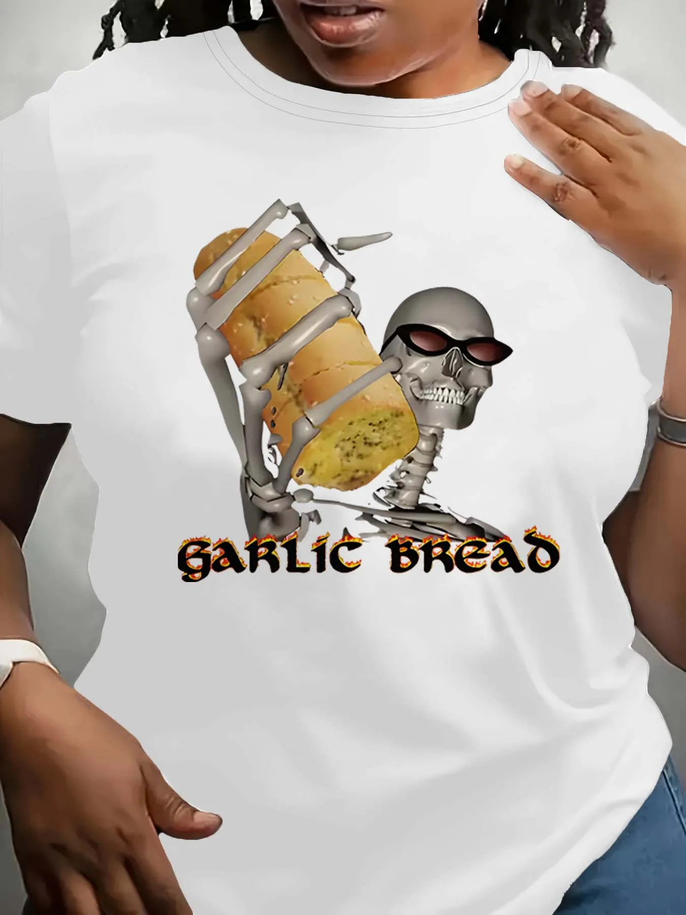 พลัสขนาดโครงกระดูกขนมปังกระเทียมธีมเครื่องแต่งกายแฟชั่นสุดเก๋