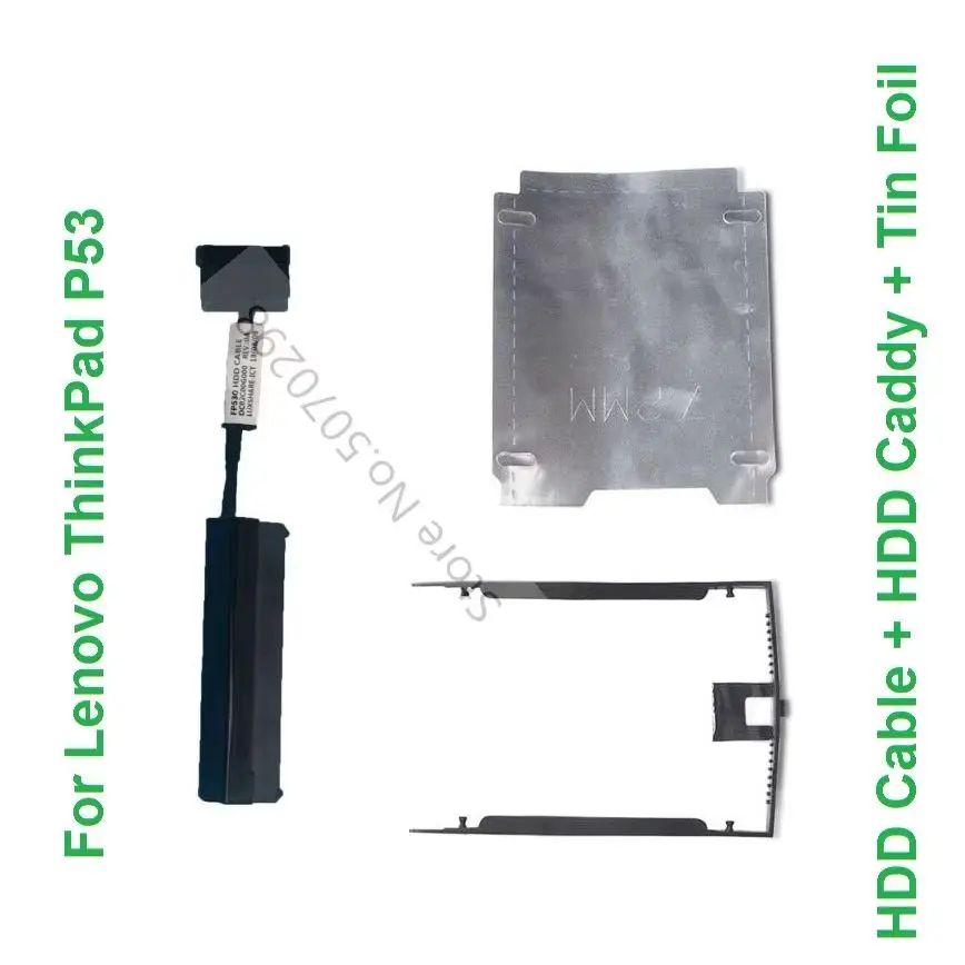 Replacement 2.5 SATA Hard Drive HDD SSD Cable Connector Caddy Frame Tray Tin Foil Sheet for Lenovo ThinkPad P53 FP530