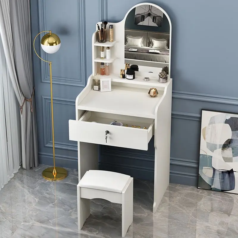 Dressing table, bedroom, simple and modern makeup table, mirror, bedside storage cabinet, fashionable internet celebrity Instagr