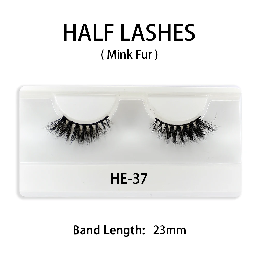 Dropshipping 3D Natural Short Half Mink Fur Makeup Lashes Eyelashes Extenstion With Free Package Boxes