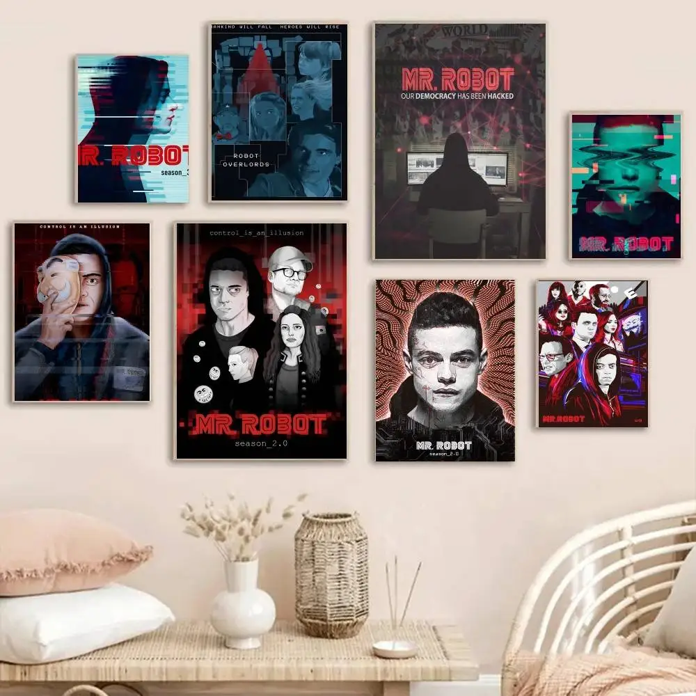 Póster artístico de Drama de TV Mr Robot con impresiones, decoración para el hogar, dormitorio, sala de estar, regalo