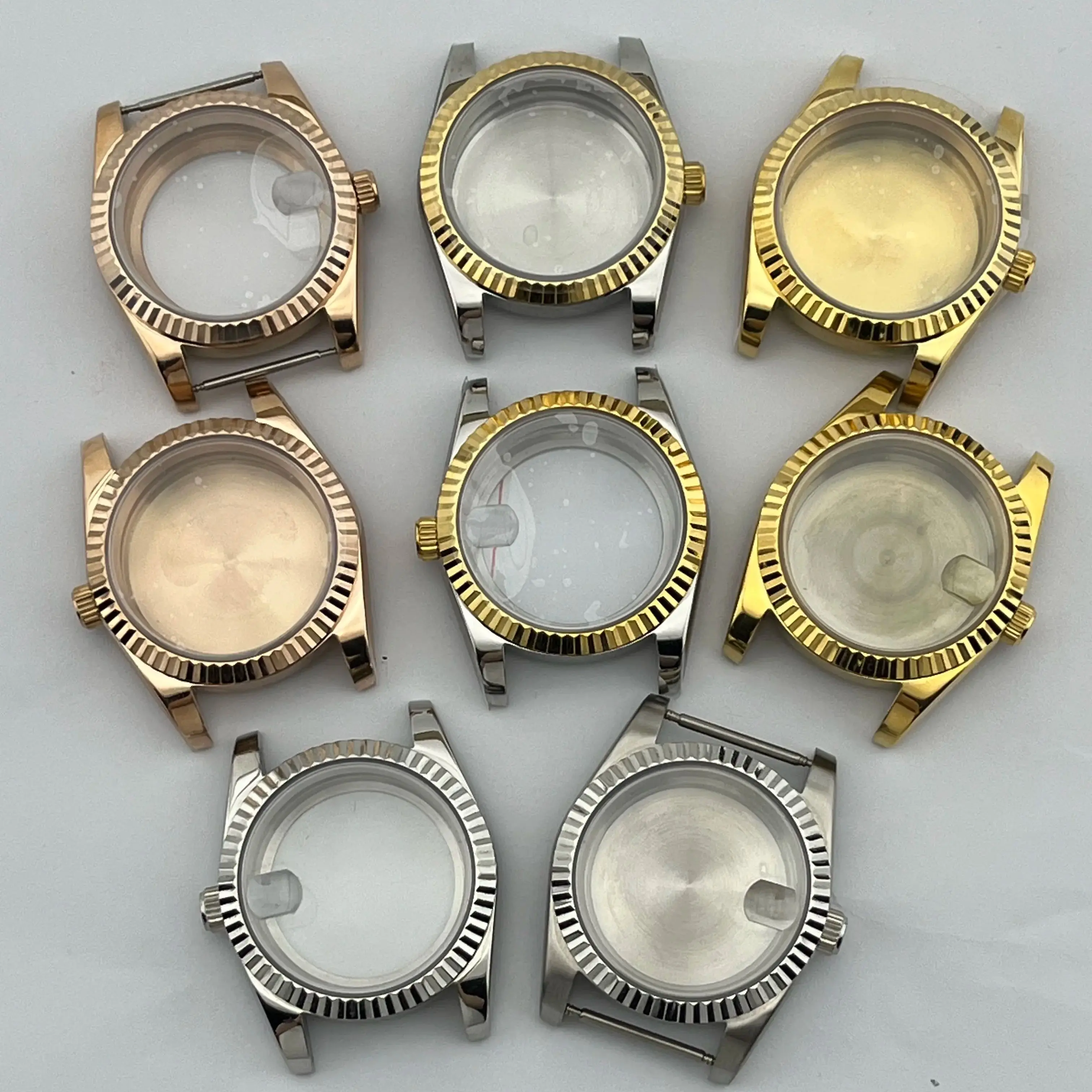 

Корпус часов 36 мм/39 мм с сапфировым стеклом для механизмов NH35, NH36, ETA2824, 2836, Miyota 8215, 8205, серебристый/золотой/розовый