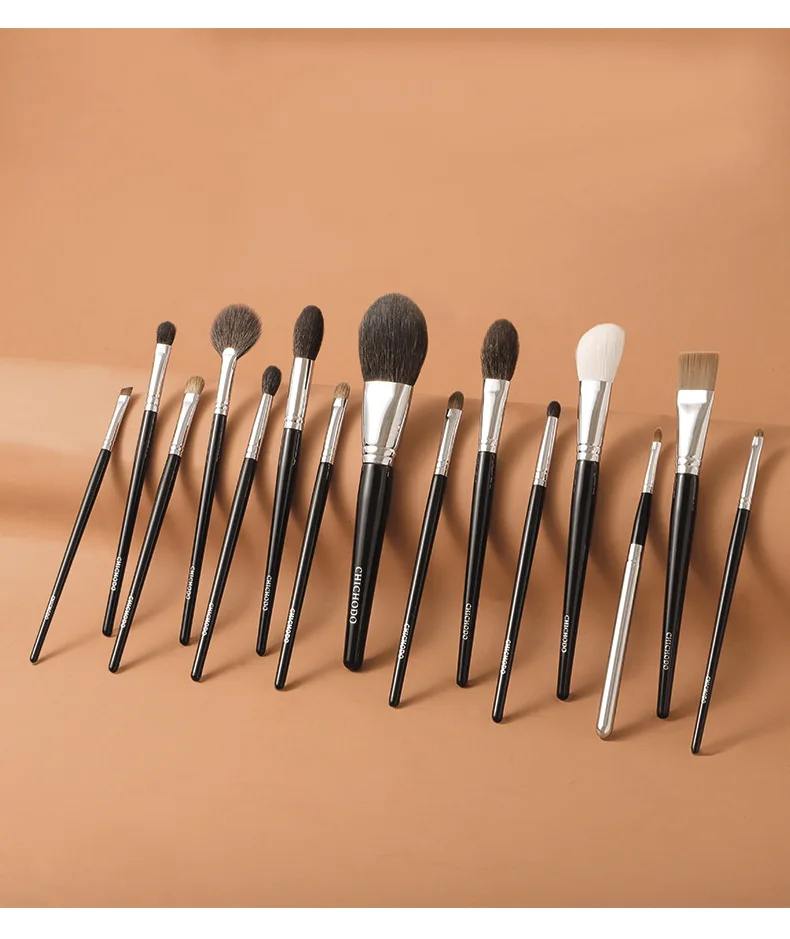 15pcs/set Goat Hair Chichodo Makeup Brushes set Highlight Powder Foundatio Make up Brush Eyebrow Eyeshadow Lip cosmetic tool kit