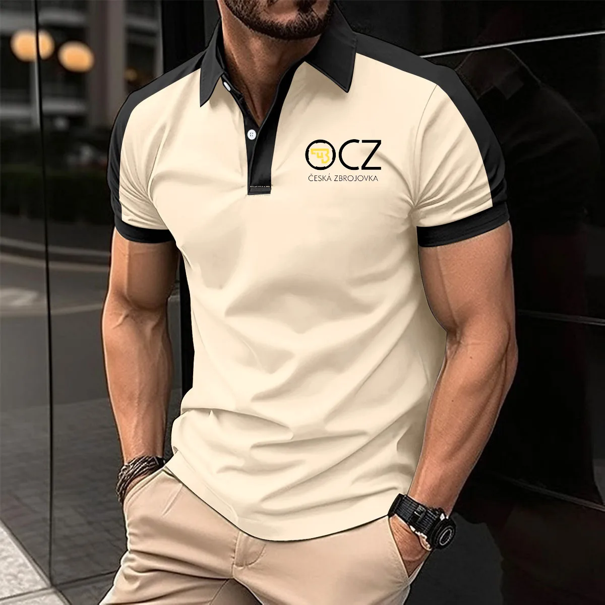 2024 new men's POLO shirt CZ Ceska Zbrojovka Czech Firearms comfortable men's golf shirt casual sports short sleeve