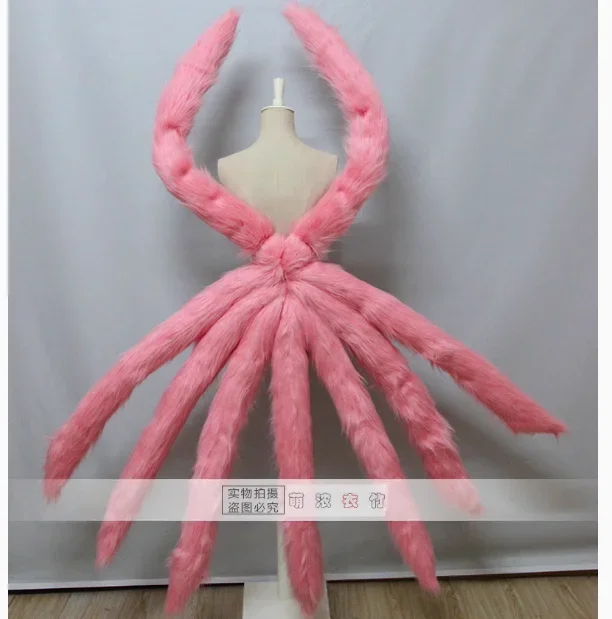LOL Spirit Blossom Ahri Cosplay colas mujeres Sexy zorro nueve colas actualizado transformar modelo cola de felpa 85CM accesorios Prop