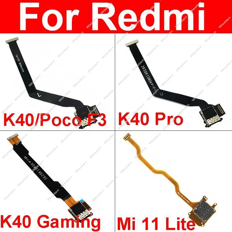 SIM Card Tray Reader Flex Cable For Xiaomi Mi 11 12 Lite POCO F3  Card Slot Socket Flex Cable For Redmi K40 Pro K40S K40Gaming