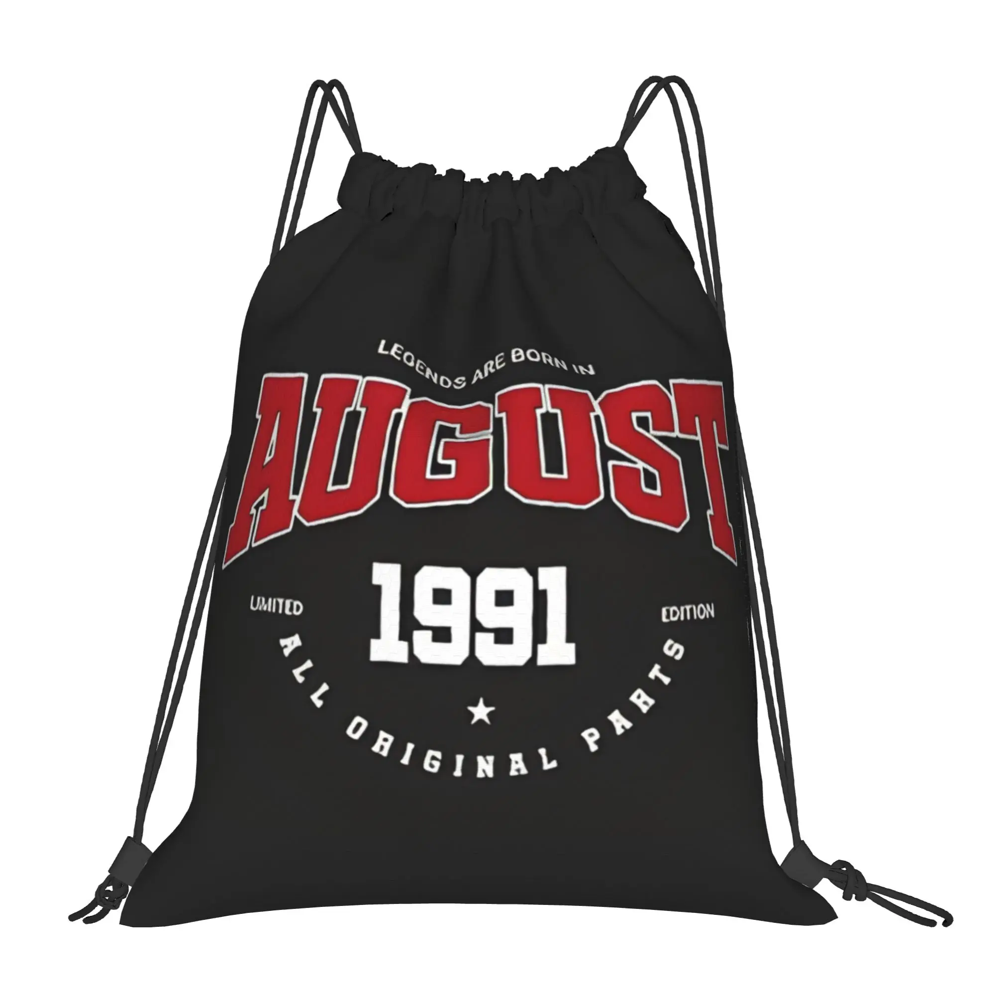 August Legends 1991 Youth Day Portable Hiking Drawstring Bags Riding gym Backpack gift Storage Sack Lightweight Backpacks