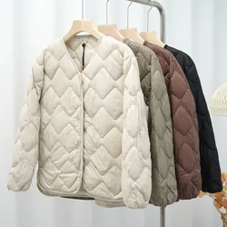 0-10℃ Women Duck Down Jackets 2024 New Autumn Winter Office Lady Ultralight Puffer Down Coat Windproof Feather Quilted Outerwear