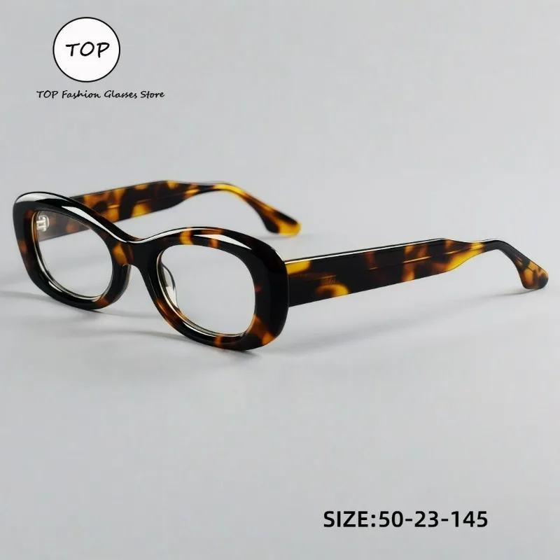 

TOP Design Fashion Tortoiseshell Acetate Eyeglasses Frame Retro Optical Glasses for Men Women Stylish Prescription Eyewear