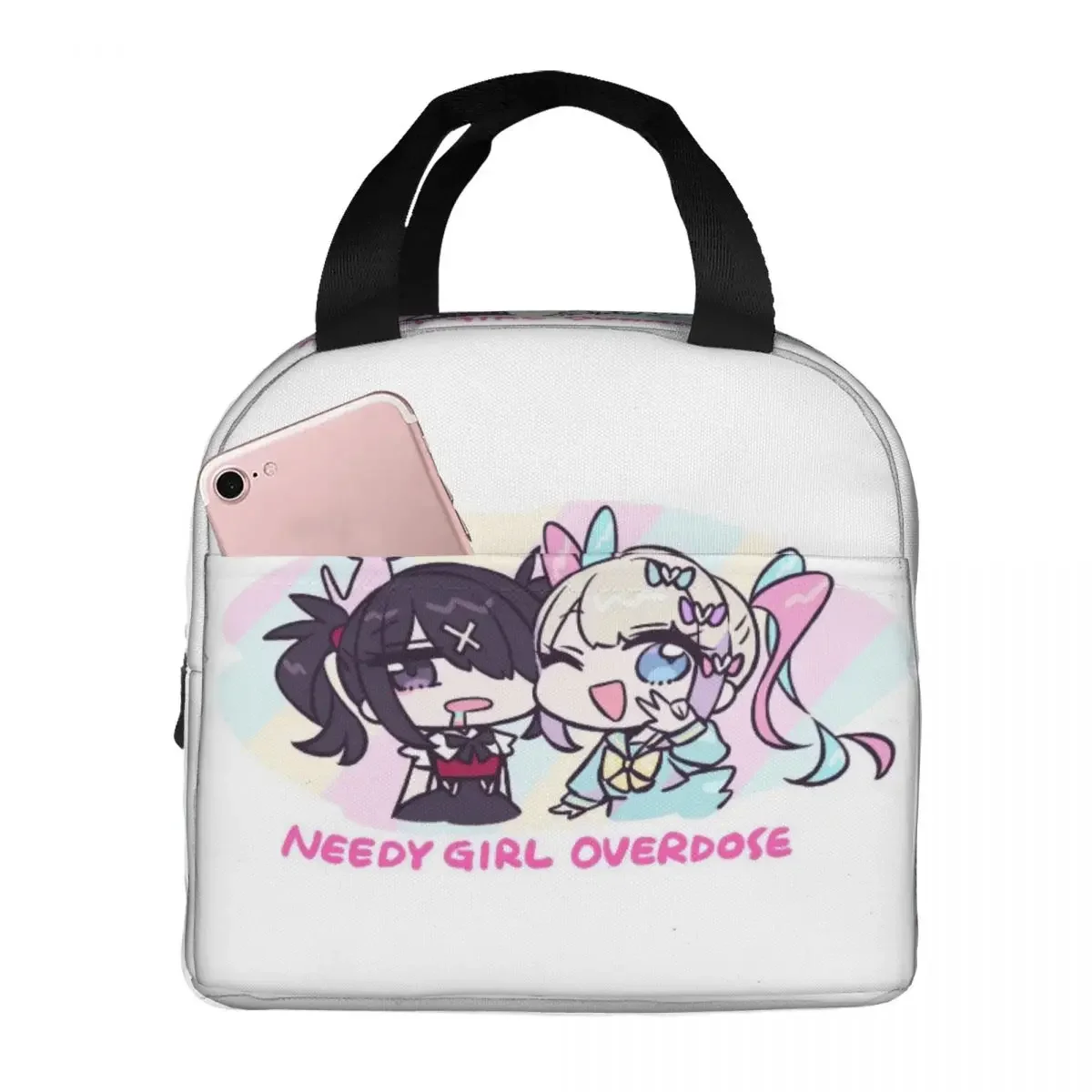 KAngel Ame-Chan Anime Game Insulated Lunch Bag Cooler Bag Meal Container Needy Girl Overdose Leakproof Tote Lunch Box Work