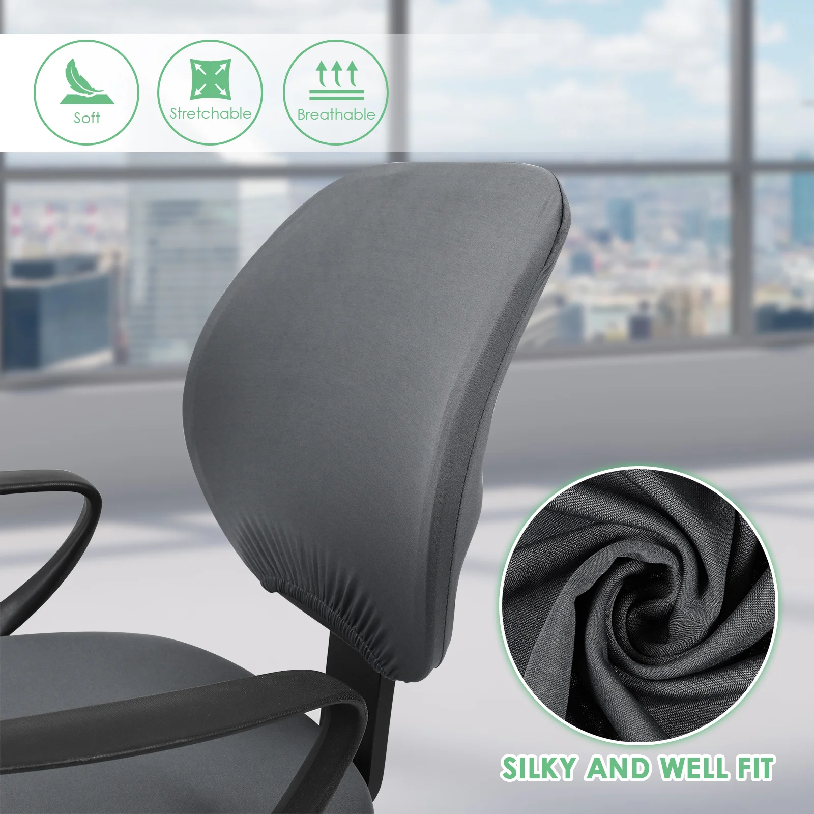 

Office Chair Cover Stretchy Solid Elastic Chair Protector for Banquet Party Meeting Slipcover Dining Room Stacking Folding