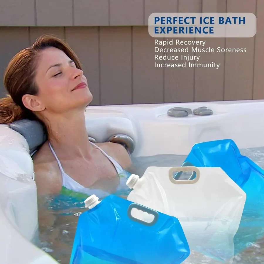 Tragbare, transparente 10L große 4er-Pack Eisbadbeutel – Eisfass für Kältetherapie von Sportlern, Heim-Eisbadewanne, Gefrierbeutel, Wasserbeutel – Detail 7