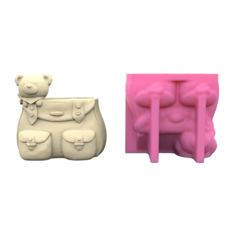 

Animal Plant Flower Pot Mould Backpack Bear Silicone Mold Succulent Planter Mold