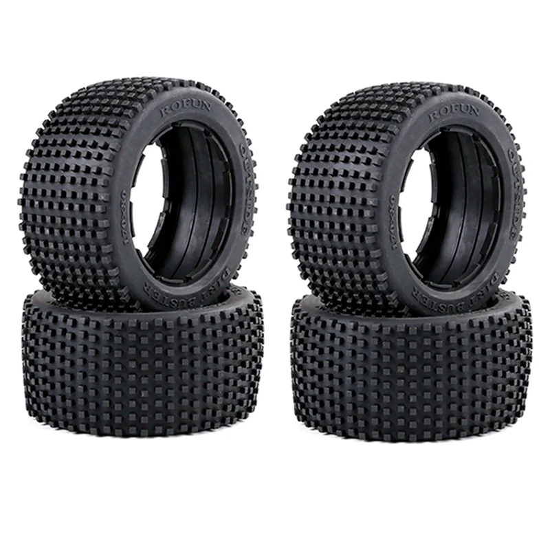 ABUM-2X Off-Road Rear Tyres Thicken Skin Set For 1/5 HPI ROFUN BAHA ROVAN KM Baja 5B Truck Spare  Parts