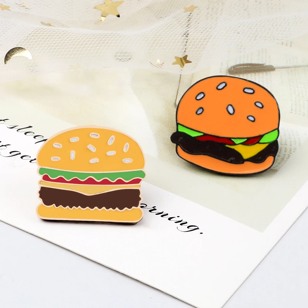 2-3Pcs/Set Fashion Brooches Pins Alien Rocket Enamel Couples Kiss Badges Cartoon Hamburger Mouses Pin Kids Clothes Lapel Jewelry