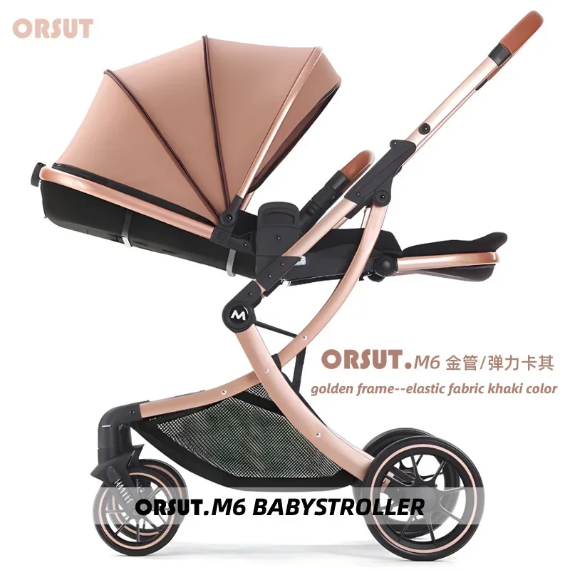 

Baby Stroller Can Be Seated Lying Down Portable Foldable Two-way High Landscape Shock-absorbing Four-wheel Stroller Wholesale