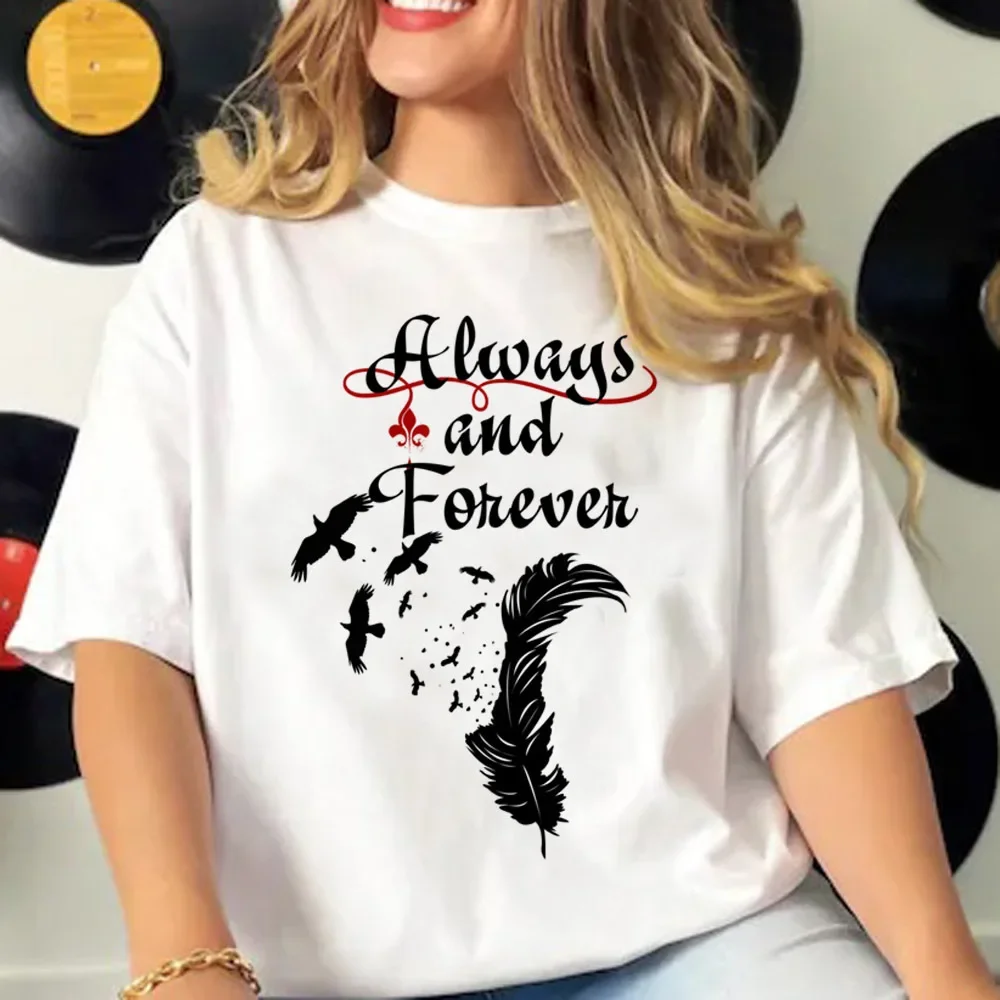 

the Vampire Diaries tshirt women elegant funny crew neck t shirt girl Japanese 2000s streetwear clothes