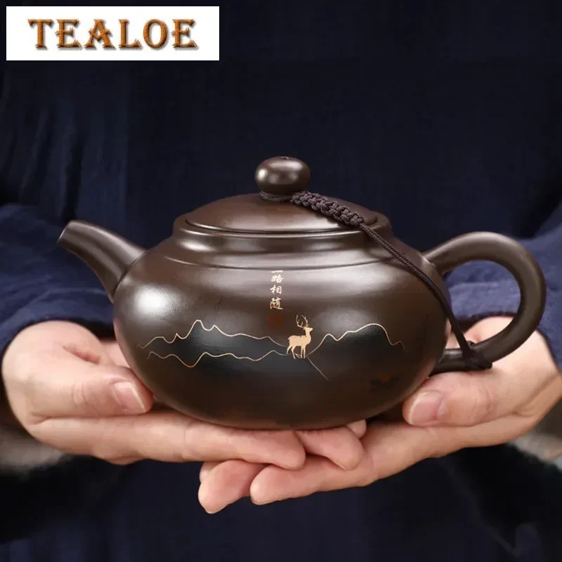 1 قطعة 430 مللي أصيلة ييشينغ الأرجواني الطين إبريق الشاي اليدوية الجمال إبريق الشاي مرشح مخصص الشاي Infuser حفل الشاي الصيني اكسسوارات