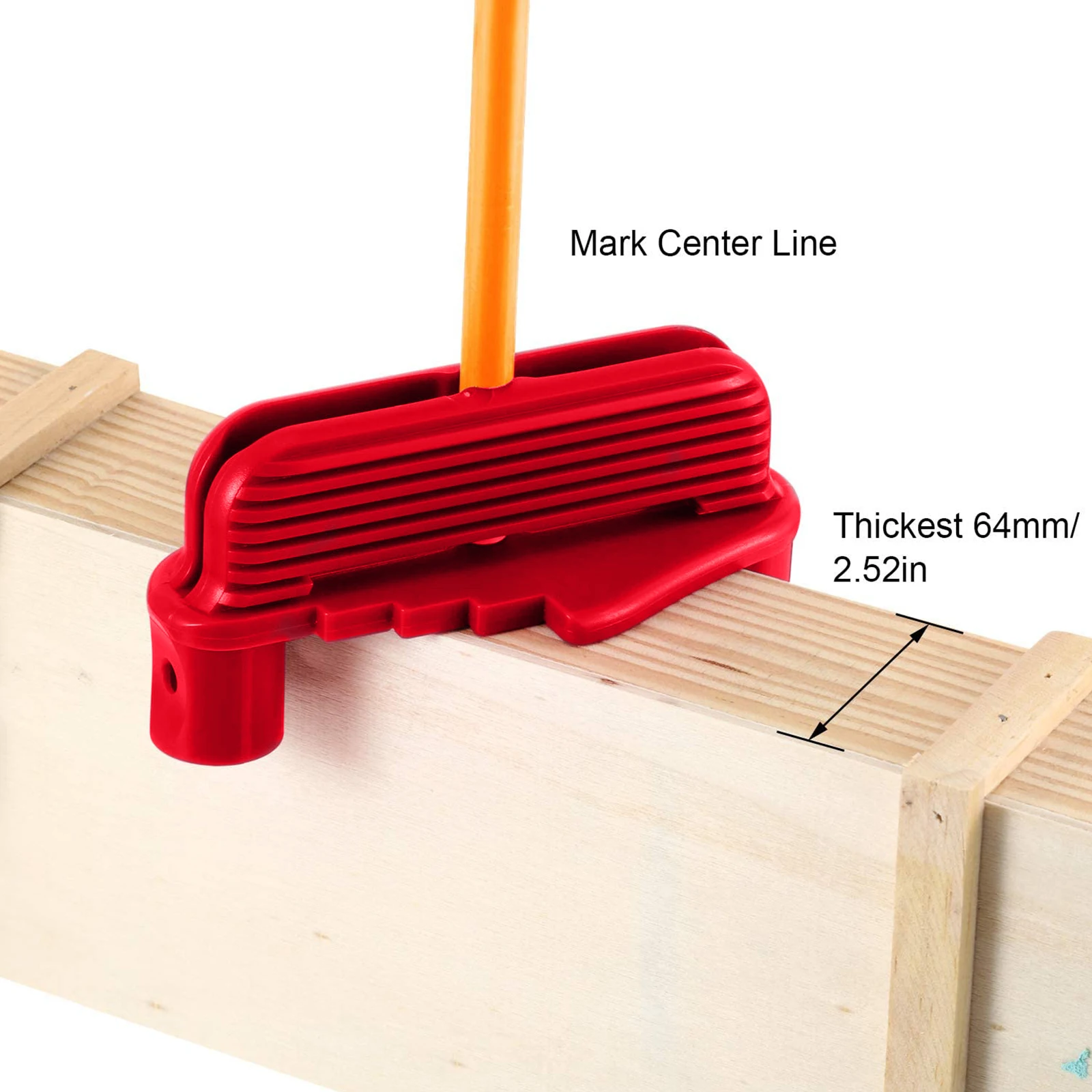 

2 Pcs Woodworking Tool Multi function Wire Gauge Center Scriber Locator 64mm Thickness Marking Red Reliable Precision
