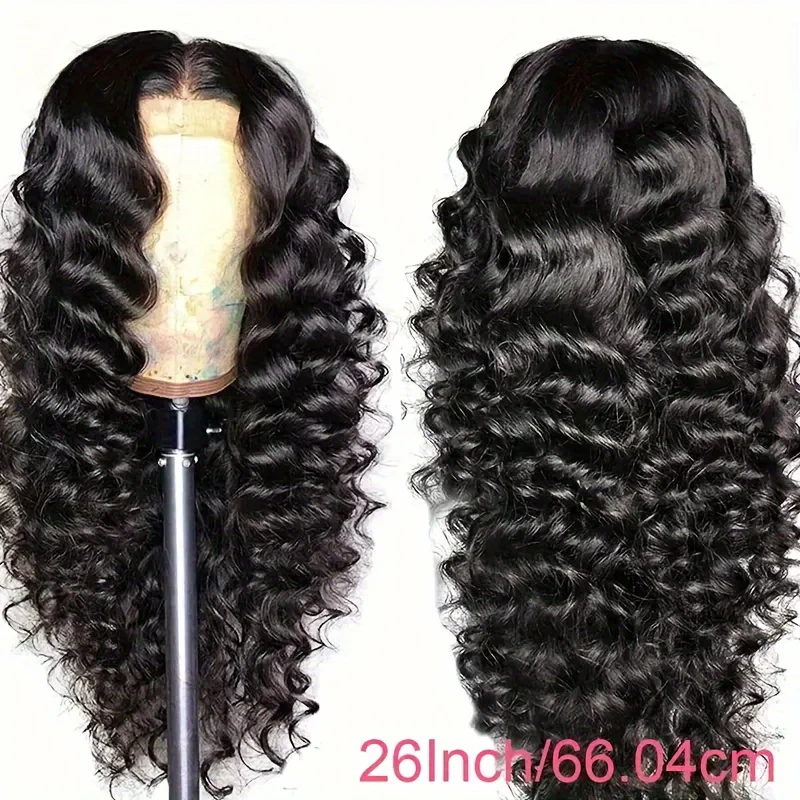 34In 250%Density 13x4 Loose Deep Wave Human Hair HD Full Lace Transparent Closure Wigs Human Hair Curly Lace Front Wigs of woman