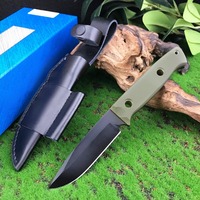 BM 163 Tactical Fixed Blade Knife with Holster D2 Blade G10  Handle Portable Outdoor Cutting Fighting Knife Survival EDC Tool
