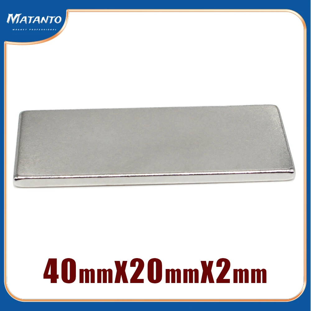 

2/5/10/15/20/50PCS 40x20x2mm Block Strong Powerful Magnets Long Rectangular Permanent Neodymium Magnet Sheet 40x20x2 40*20*2 mm