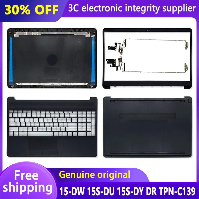 

NEW Laptop Case For HP 15-DW 15S-DU 15S-DY DR Laptop LCD Back Cover Front Bezel Hinges Palmrest Bottom Case Top Rear Lid Black