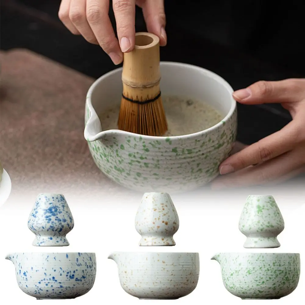 Cuenco Matcha de cerámica Simple, soporte para batidor Matcha japonés de gran capacidad, regalos Matcha Chasen