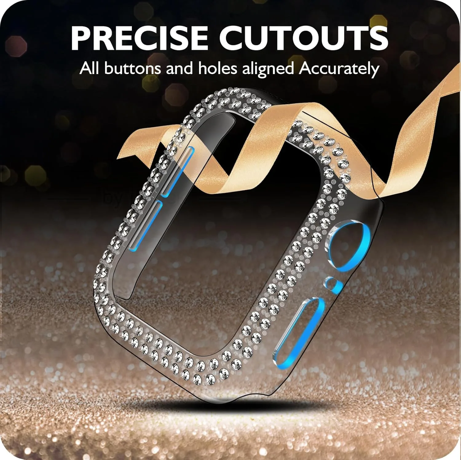 Tensea [Coque De Protection D'écran 2 En 1 étanche Pour Apple Watch Series 9 8 7 41 Mm, IWatch Coque Rigide En Diamant Avant Et Arrière Avec Film En