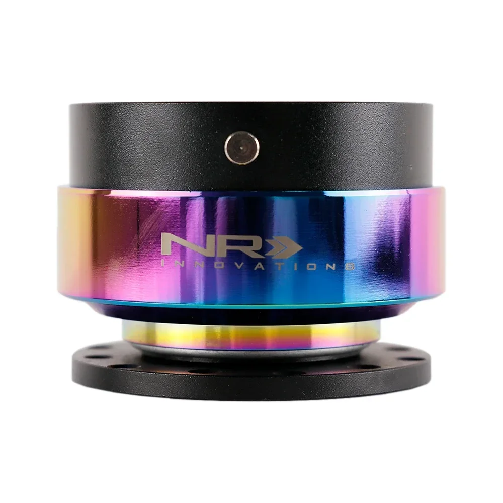 Rainbow&Black Aluminum Quick Release Hub Snap Off Sport Steering Wheel