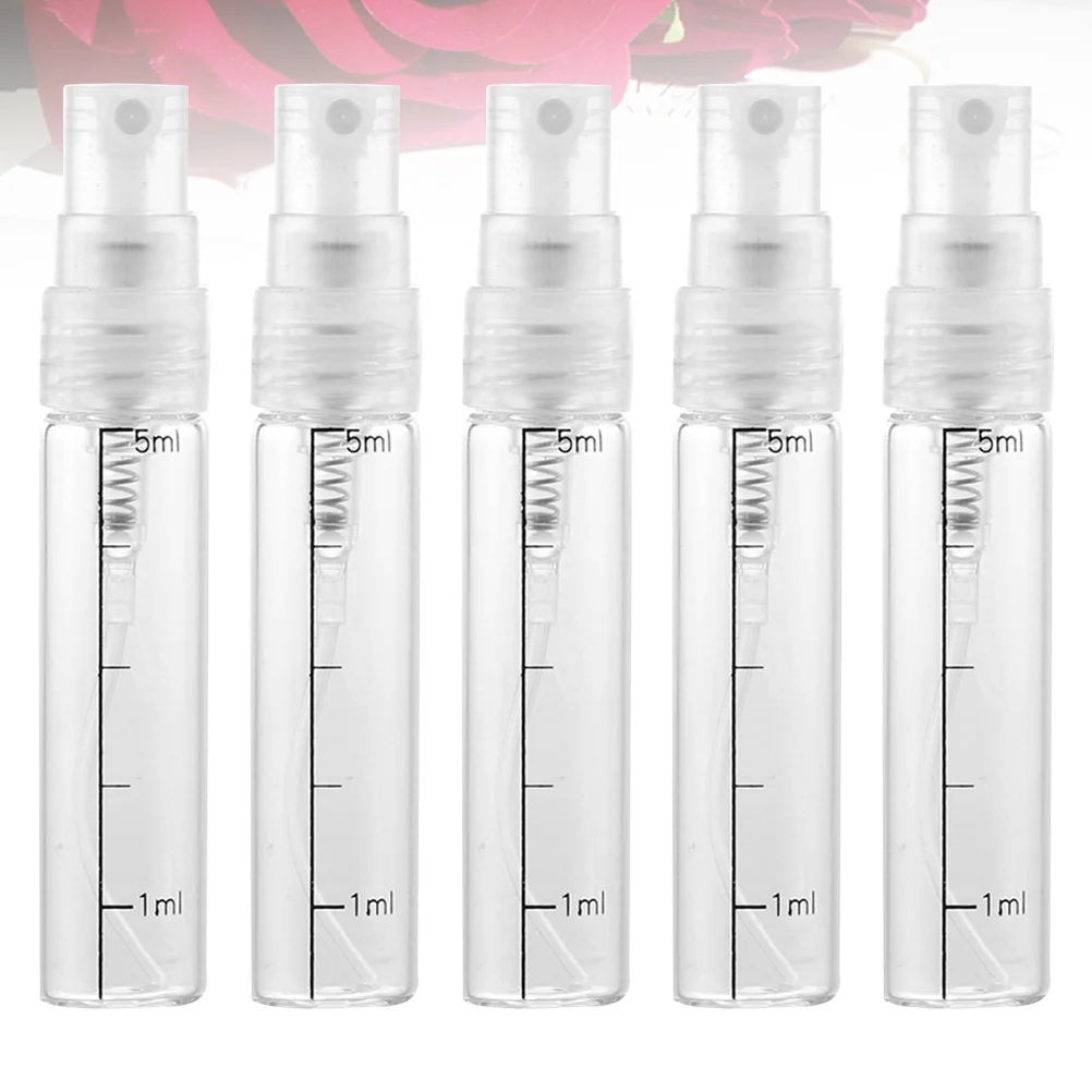 

10Pcs 5Ml Scale Bottle Refillable Empty Spray Container with Measurement Markings Fine Mist for Skincare Liquid on-The-Go