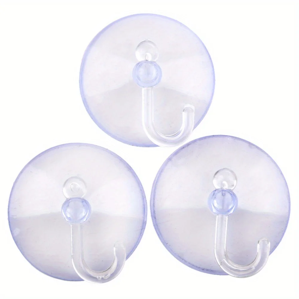 50 Pcs Durable Plastic Wall-Mounted Suction Cup Utility Hooks | Easy Install, Contemporary Style, Transparent Hanging Suckers