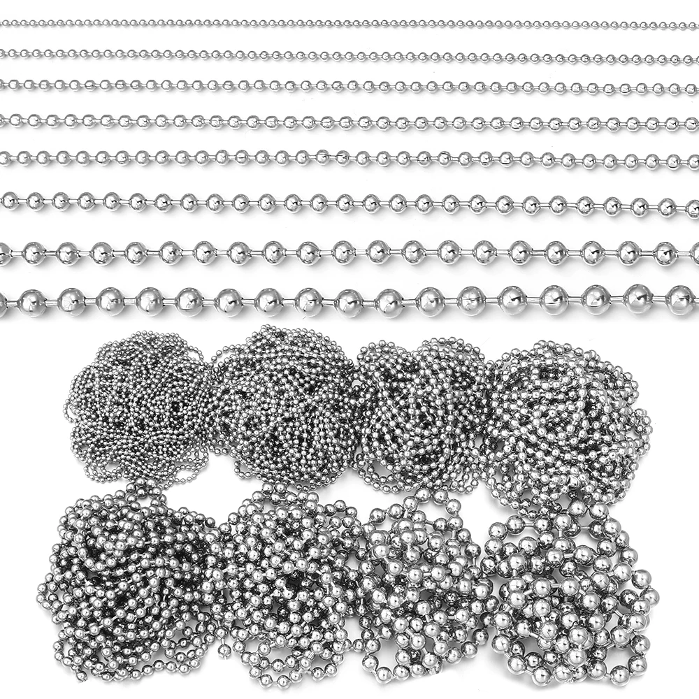 

5/10Yards 1.5-6mm Stainless Steel Chain Ball Shape Beads Chain for Necklace Bracelet Jewelry Making DIY Accessories