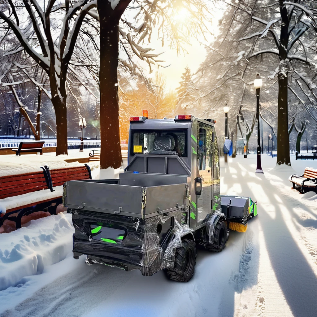 Small Winter Road Sanitation Tractor Power Snowplow Sweeper Core Motor Pump Engine Gear Drive Snow Plow Removal Machine
