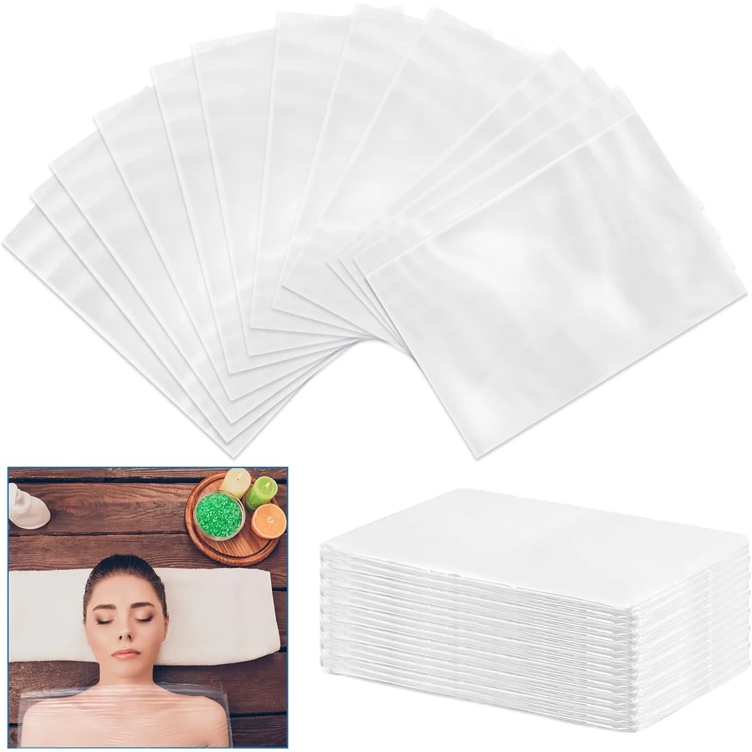 50Pcs/Bags of Disposable  body sculpting Film for Beauty Massage Sauna Men Far Infrared Sauna Blanket, Sauna Bag（47 x 83inches ）