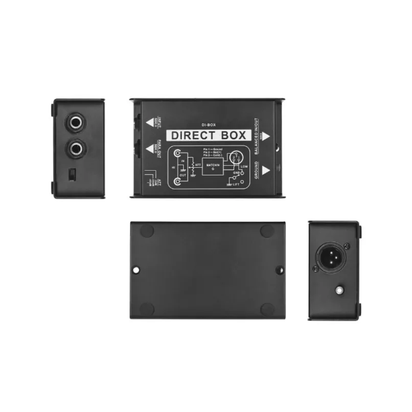 Passive DI Box for Guitar Bass Impedance Transformer Audio Isolator Signal Converter Effect Device