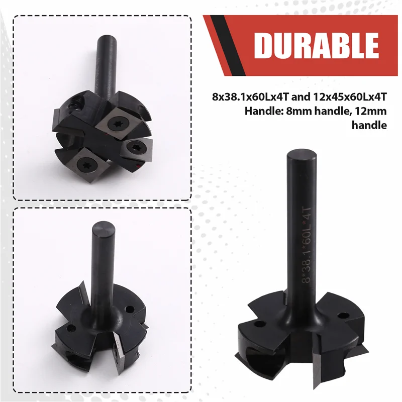 【People Favorite】Wood Planer Bit CNC Spoilboard Surfacing Router Bit 8Mm Shank Carbide Insert Milling Cutter Slab Flattening