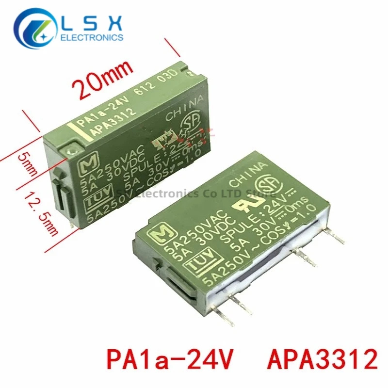 

1PCS Panasonic PA1a-24V Relay 5A4 pins APA3312 Electromagnetic PA1a-5V 12V Brand New Original