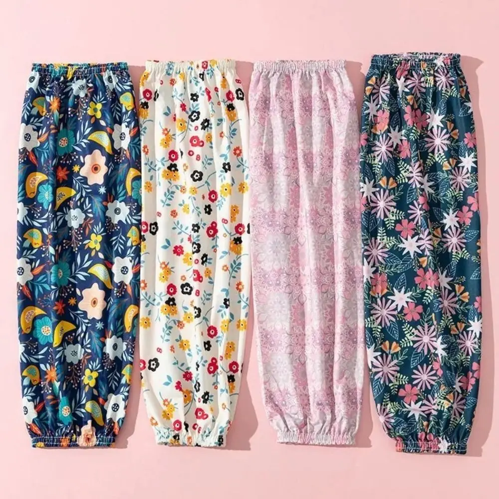 Nuevos guantes de seda de hielo florales a la moda, manoplas largas holgadas Anti-UV, protectores de brazos, mangas transpirables para conducir al aire libre