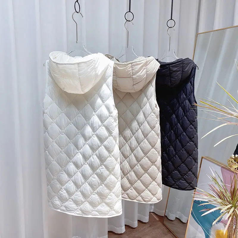 Women's Winter Tops Coats Cotton Coats Innerwear Vests Hoodies Mid-length Thick Warm Simple Comfortable Casual Niche Versatile