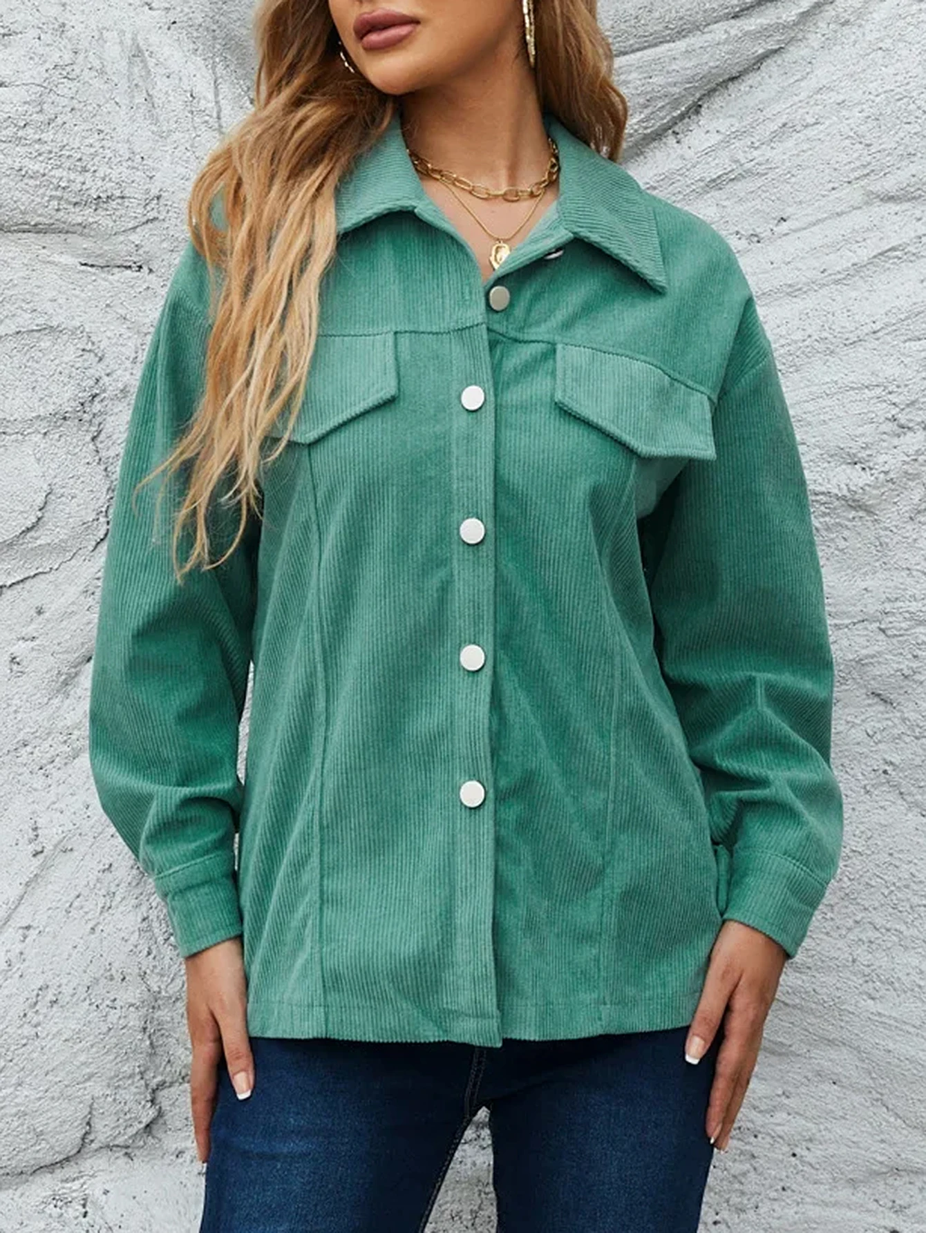 여성 셔츠 가을 겨울 기본 데일리 솔리드 컬러 싱글 브레스티드 긴팔 셔츠 칼라 캐주얼 셔츠