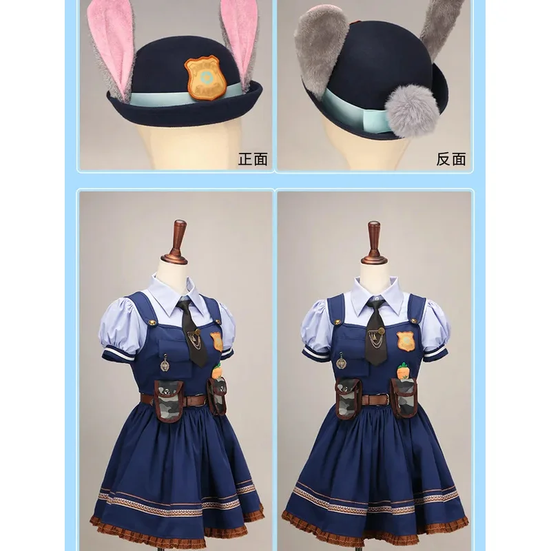 25COSHigh Quality New Zootopia Judy Bunny Costume Cosplay Halloween Party Clothes Disguise Cartoon Zoo Roleplay Fantasia Outfits