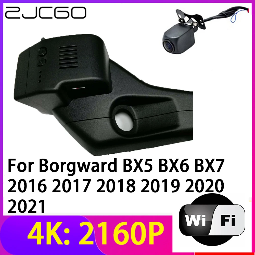 ZJCGO 4K 2160P Dash Cam Car DVR Camera 2 Lens Recorder Wifi Night Vision for Borgward BX5 BX6 BX7 2016 2017 2018 2019 2020 2021