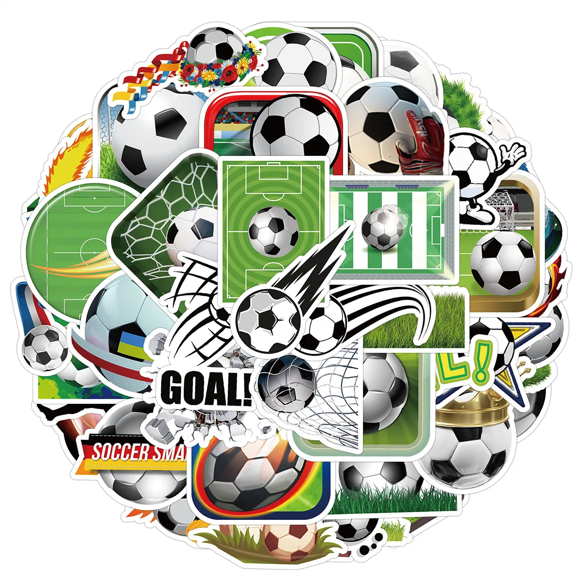 50/100PCS Fußball Graffiti Aufkleber Sport Ball Wasserdichte Dekorative Aufkleber Kreative Fußball Schreibwaren Aufkleber