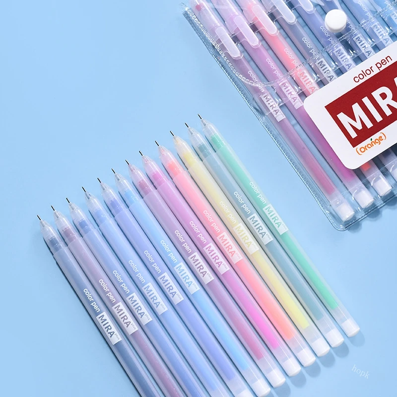 12 Color Macaron Kawaii Pen 12 Colored Gel pens Set 0.5 mm Ballpoint Pen for Journal Cute Japanese Stationary School Supplies